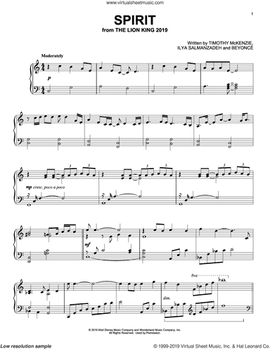 Spirit (from The Lion King 2019), (intermediate)