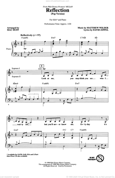 Reflection (Pop Version) (from Mulan) (arr. Mac Huff)