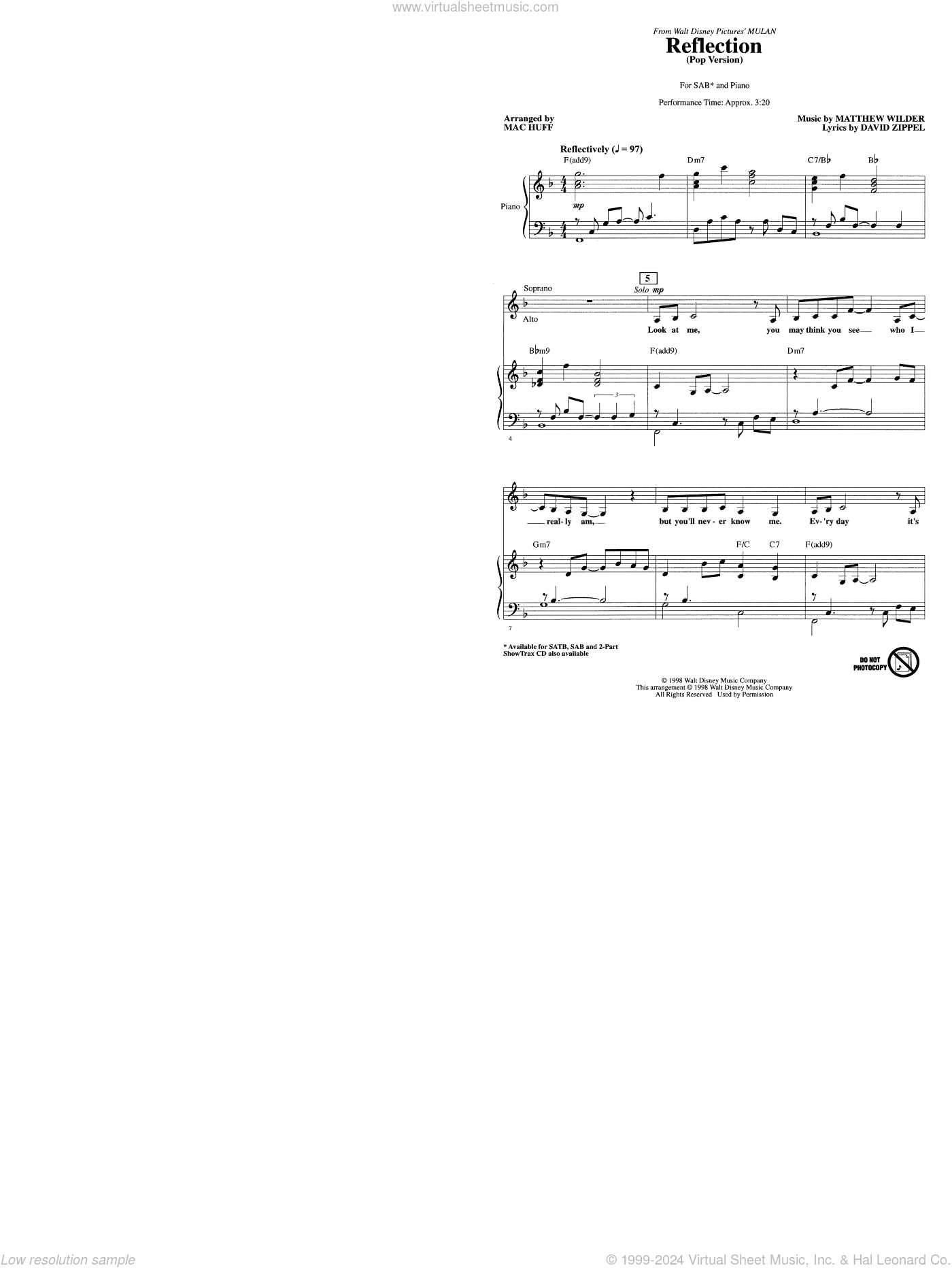 Reflection (Pop Version) (from Mulan) (arr. Mac Huff)