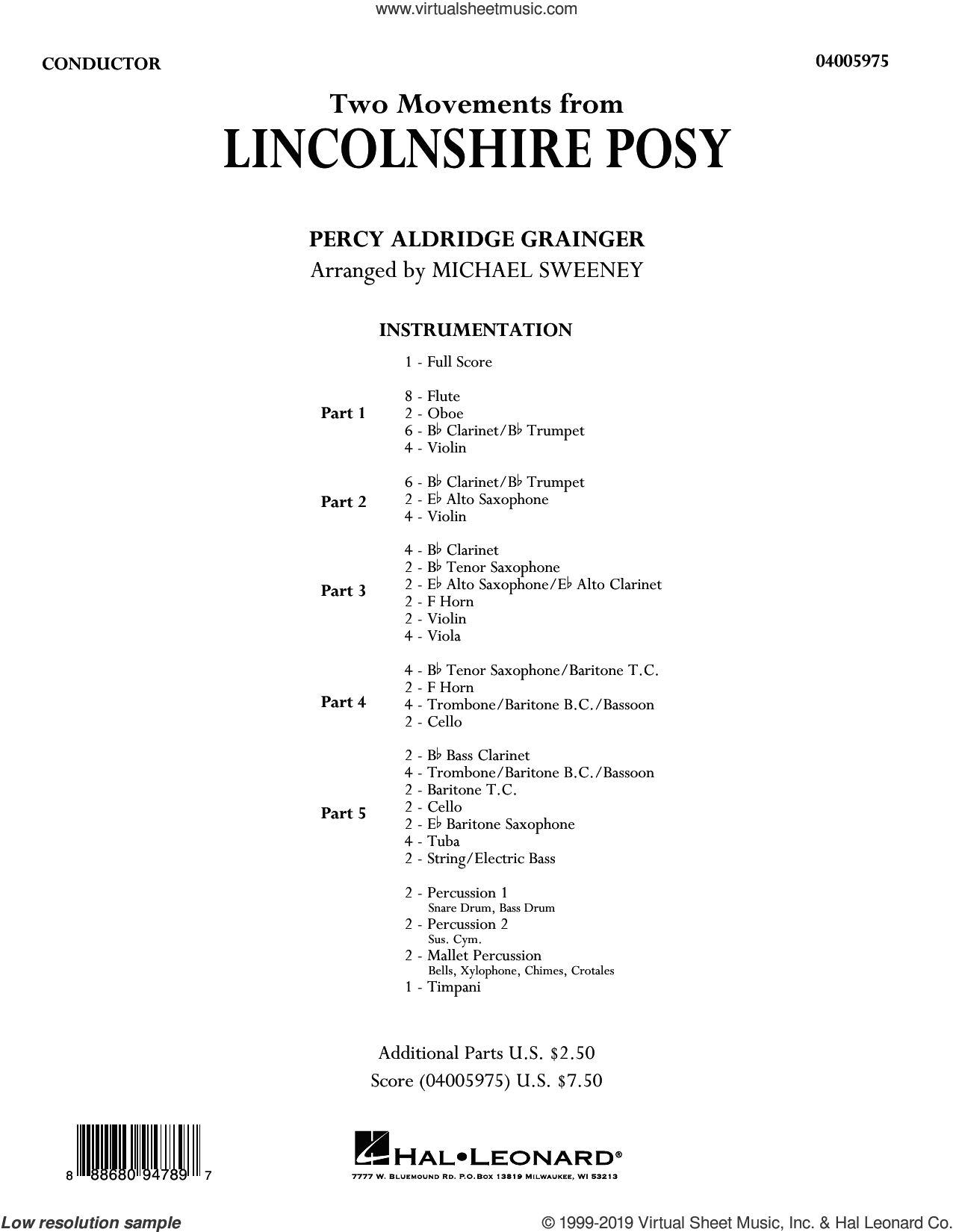 Two Movements from Lincolnshire Posy (arr. Michael Sweeney)