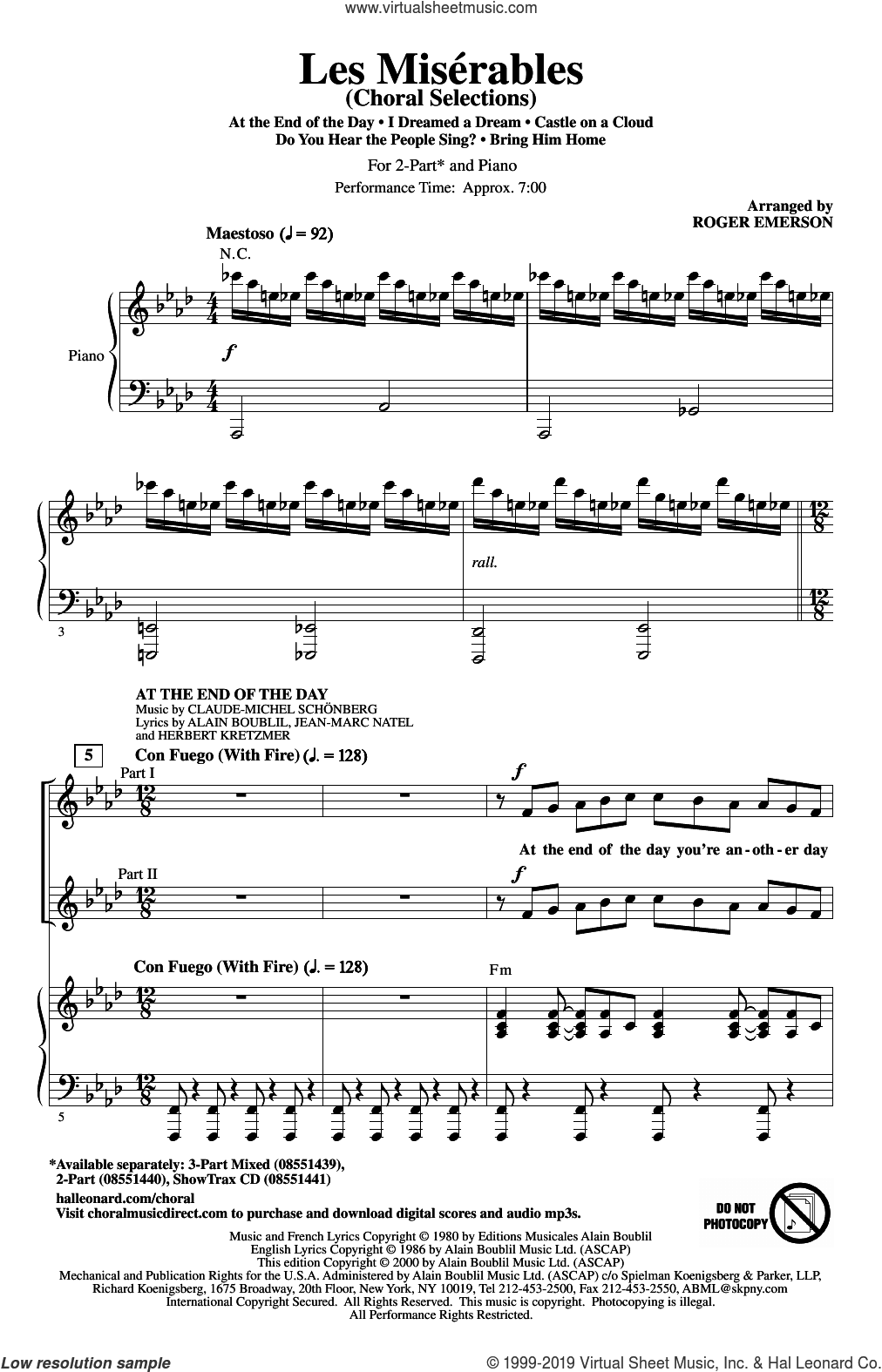 Les Miserables (Choral Selections) (arr. Roger Emerson)
