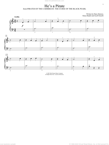 He's A Pirate (from Pirates Of The Caribbean: The Curse of the Black Pearl, arr. Christopher Hussey)