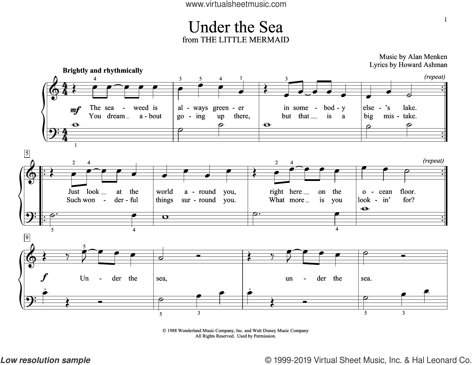 Under The Sea (from The Little Mermaid) (arr. Christopher Hussey)