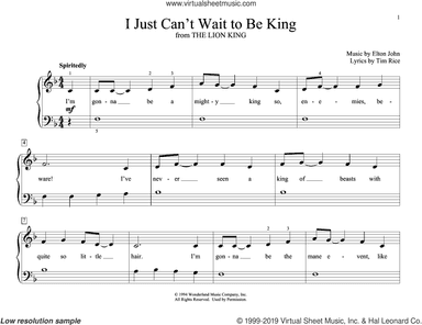 I Just Can't Wait To Be King (from The Lion King) (arr. Christopher Hussey)