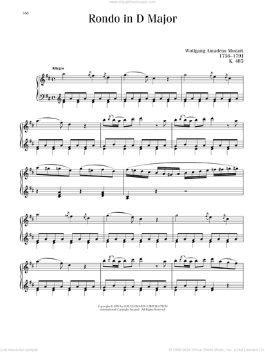 Rondo In D Major, K. 485