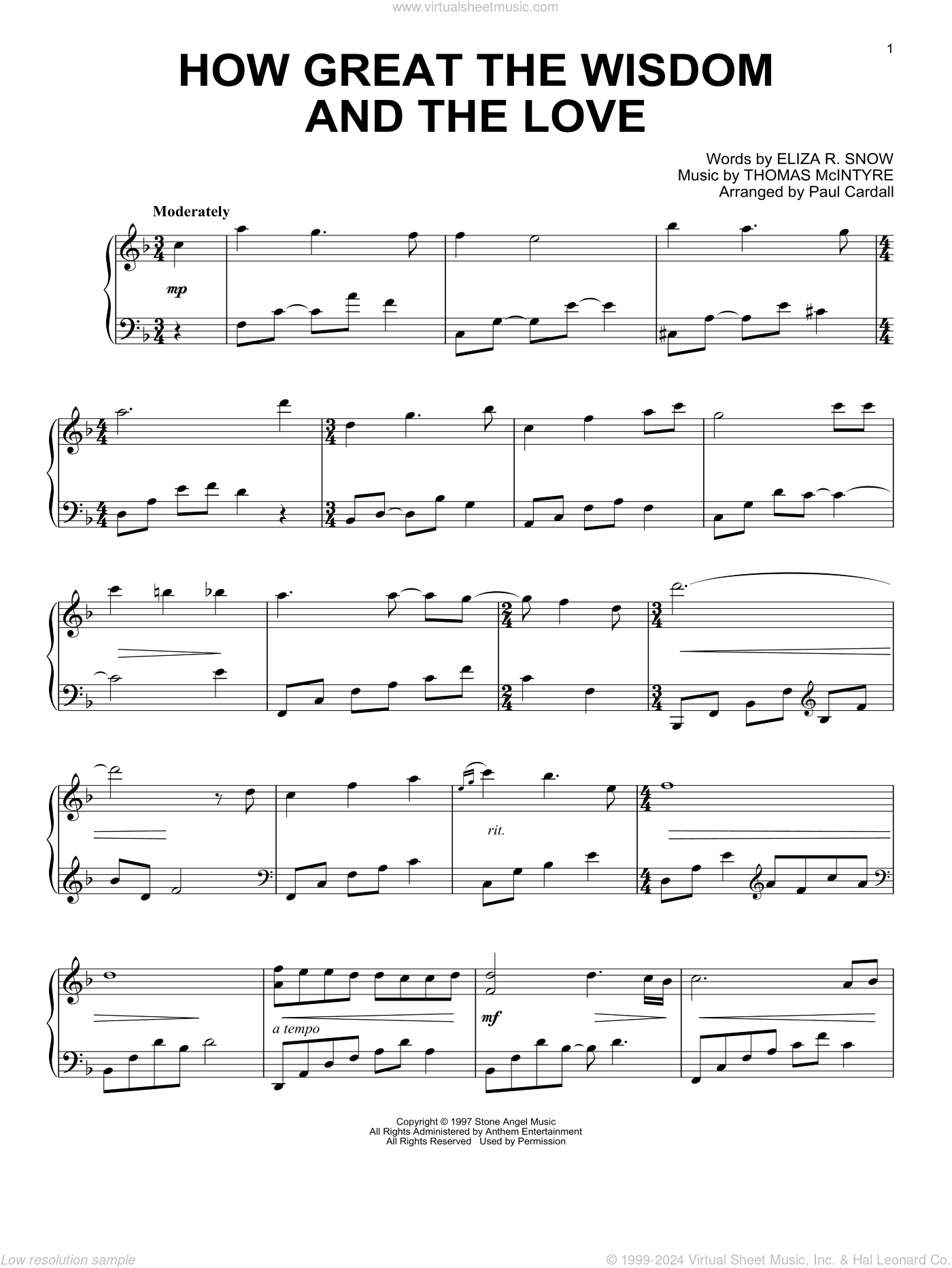 How Great The Wisdom And The Love (arr. Paul Cardall)