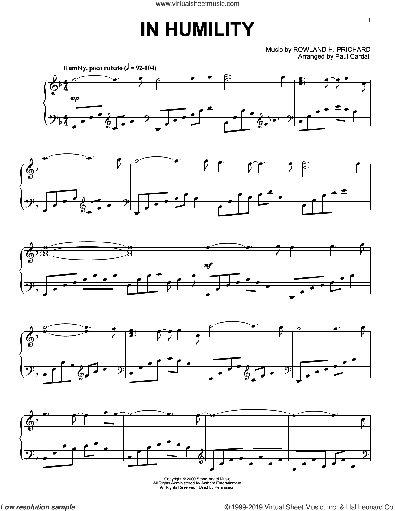 In Humility (arr. Paul Cardall)
