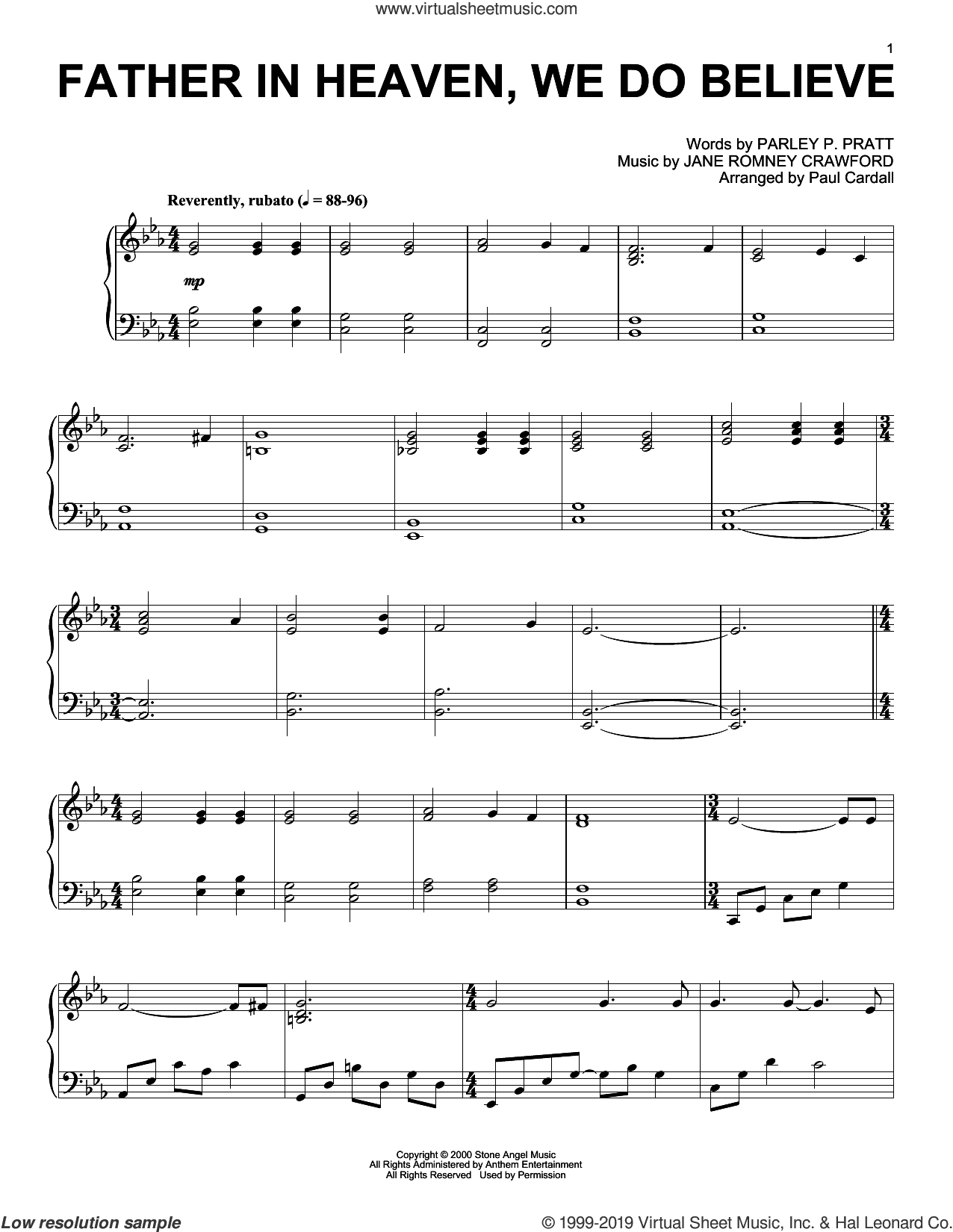 Father In Heaven, We Do Believe (arr. Paul Cardall)