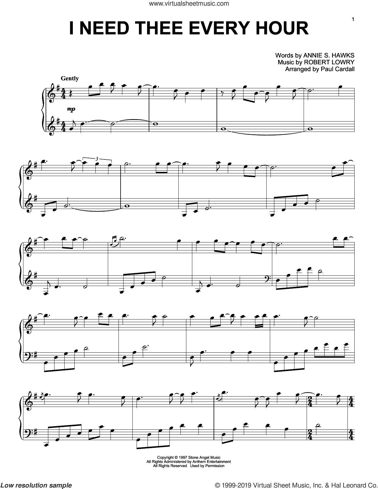 I Need Thee Every Hour (arr. Paul Cardall)