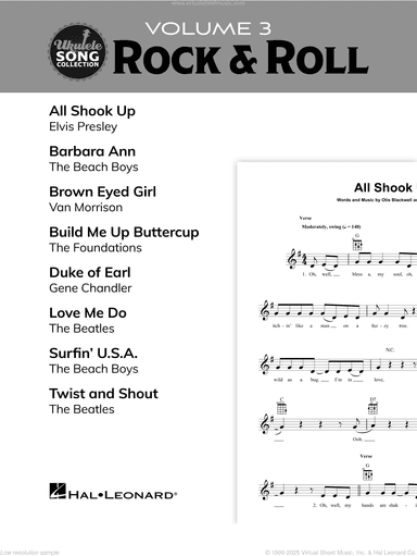 Ukulele Song Collection, Volume 3: Rock and Roll