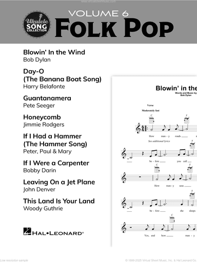 Ukulele Song Collection, Volume 6: Folk Pop