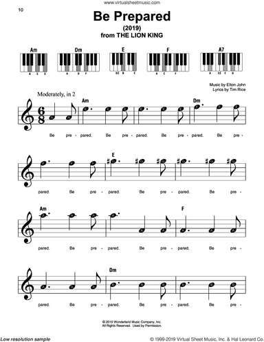 Be Prepared (from The Lion King 2019), (beginner)