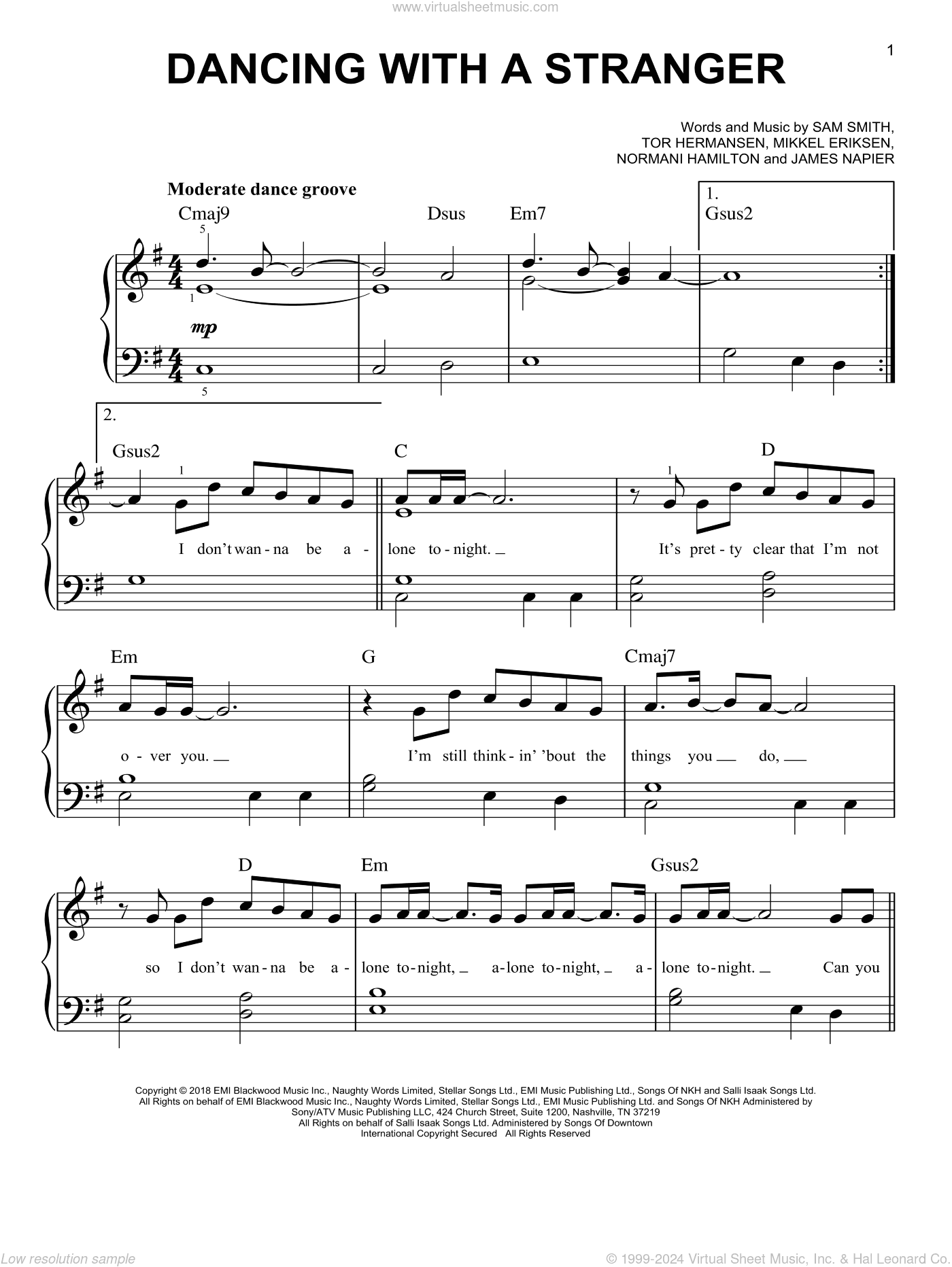 Dancing With A Stranger, (easy)