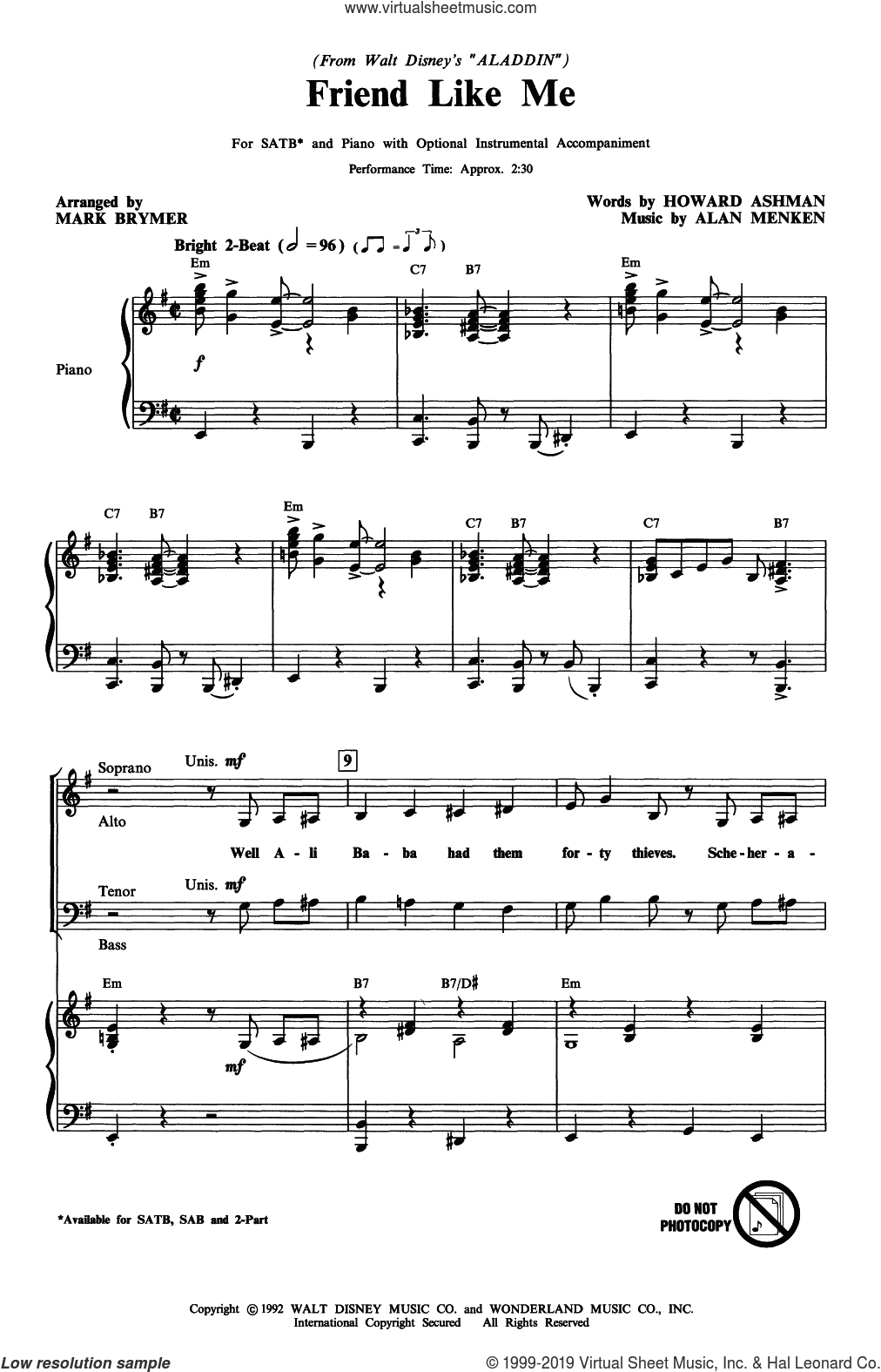 Friend Like Me (from Aladdin) (arr. Mark Brymer)