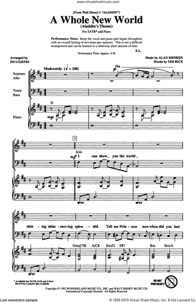 A Whole New World (Aladdin's Theme) (from Aladdin) (arr. Ed Lojeski)