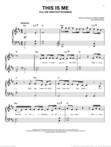 This Is Me (from The Greatest Showman), (beginner)