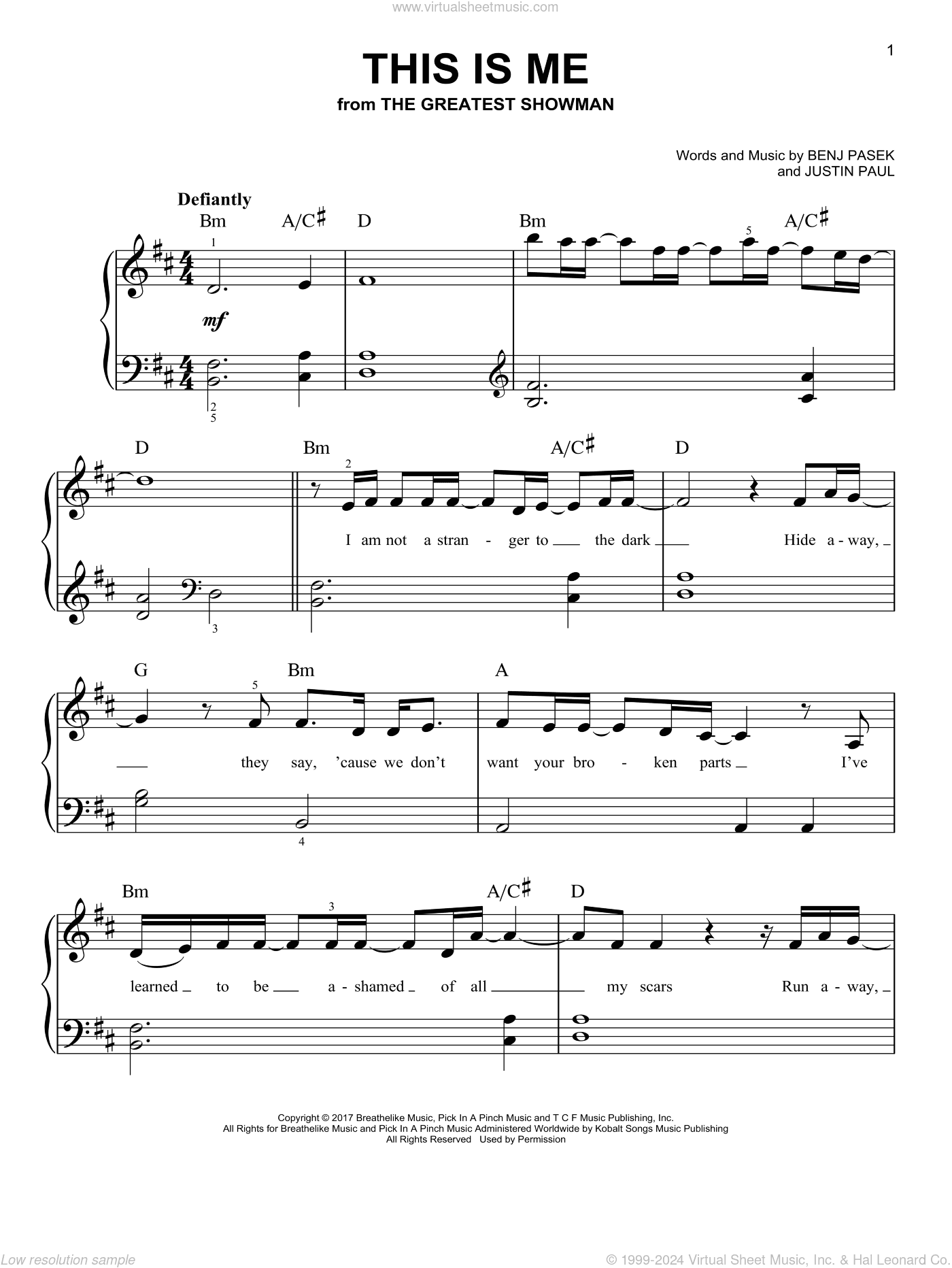 This Is Me (from The Greatest Showman), (beginner)