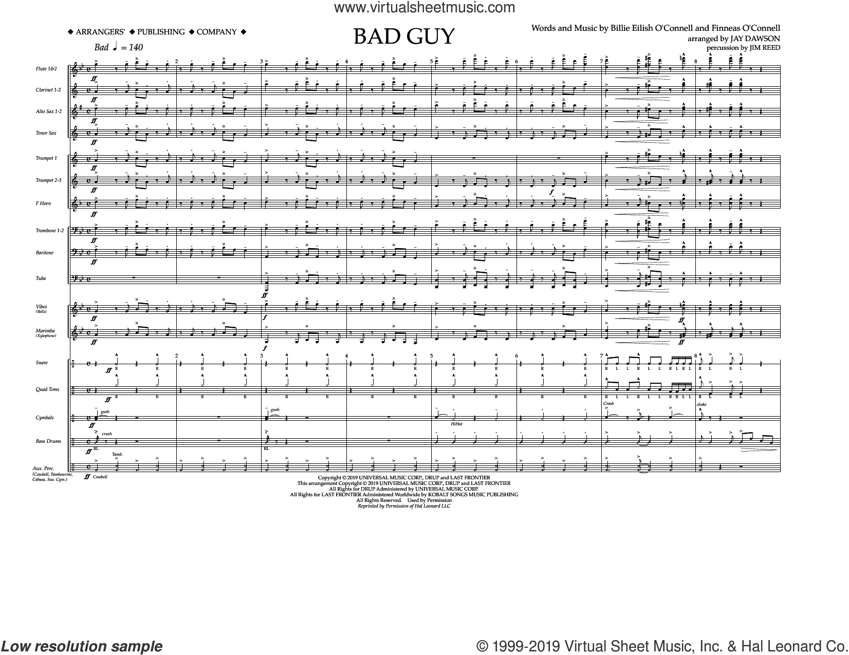 Bad Guy (arr. Jay Dawson) (complete set of parts)