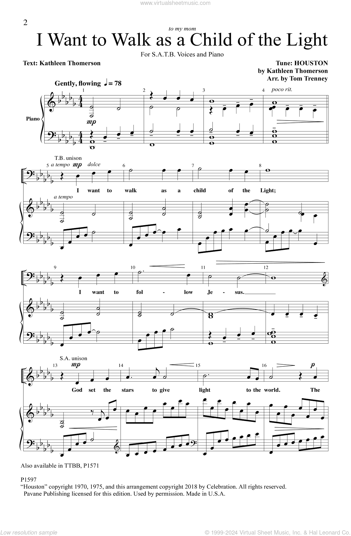 I Want To Walk As A Child Of The Light (arr. Tom Trenney)