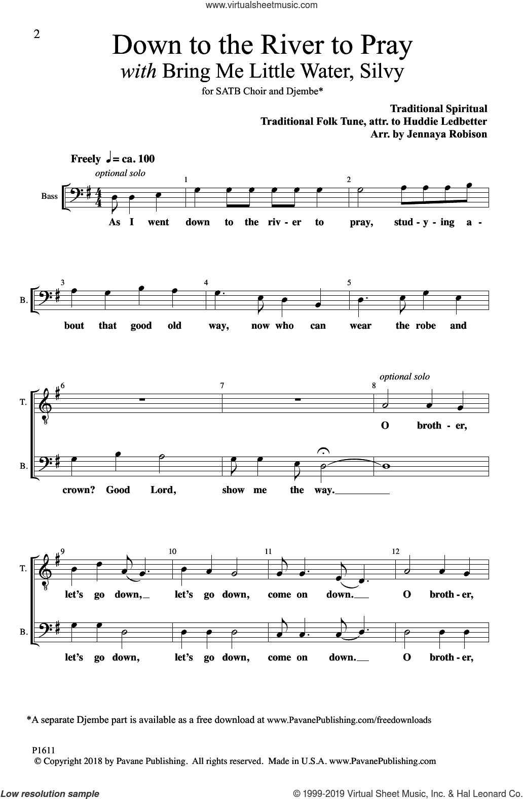 Down To The River To Pray (with Bring Me Little Water, Silvy) (arr. Jennaya Robison)