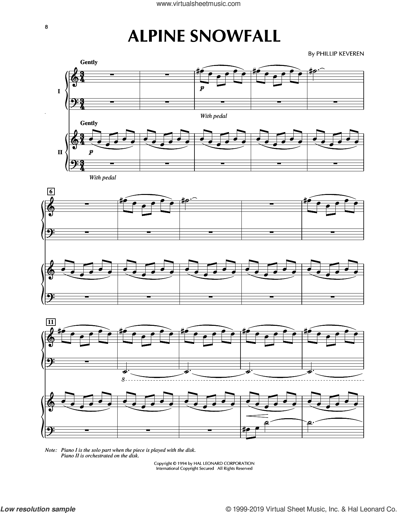 Alpine Snowfall (from Presto Scherzo) (for 2 pianos)