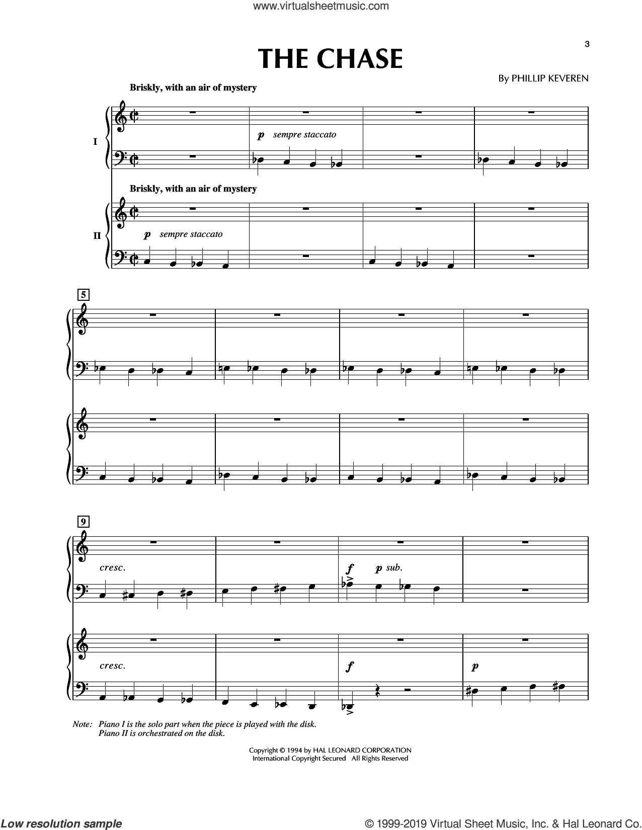 The Chase (from Presto Scherzo) (for 2 pianos)
