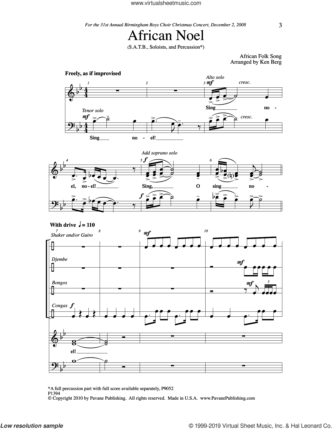 African Noel (arr. Ken Berg)