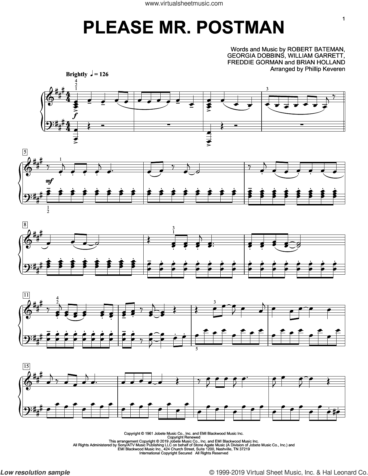 Please Mr. Postman (arr. Phillip Keveren)