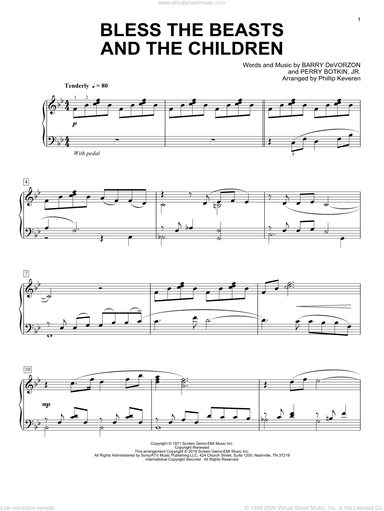 Bless The Beasts And Children (arr. Phillip Keveren)