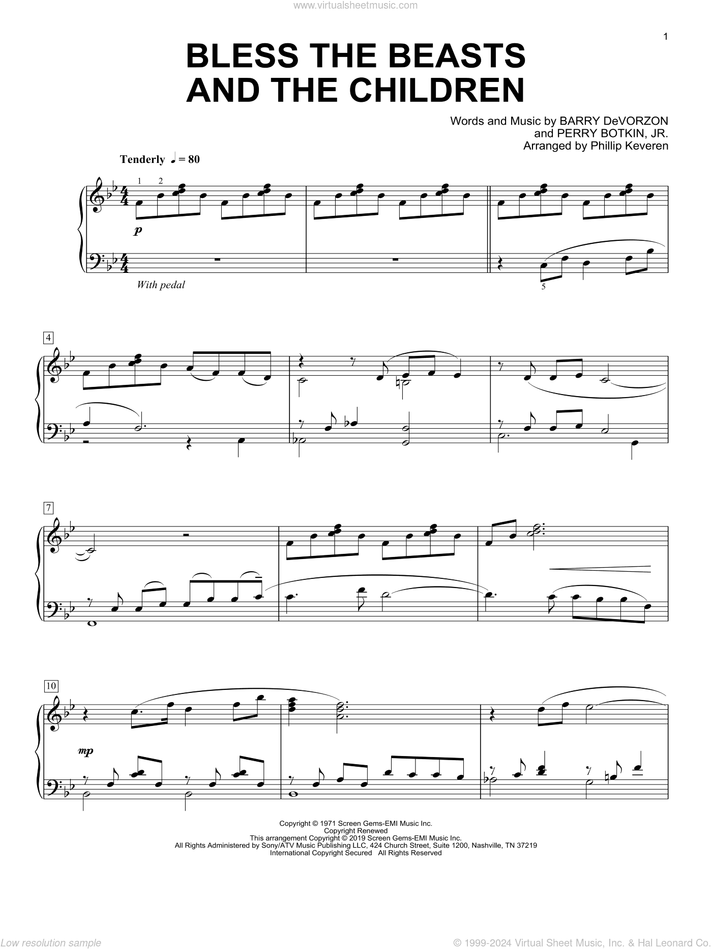 Bless The Beasts And Children (arr. Phillip Keveren)
