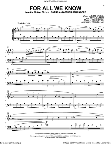 For All We Know (arr. Phillip Keveren)