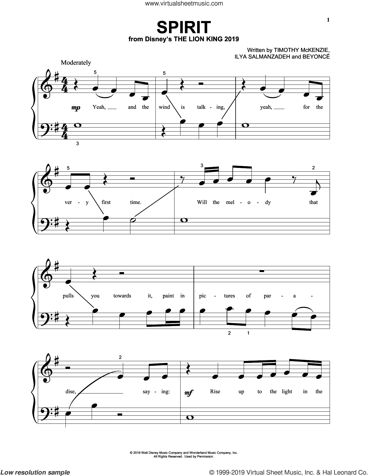 Spirit (from The Lion King 2019), (beginner)