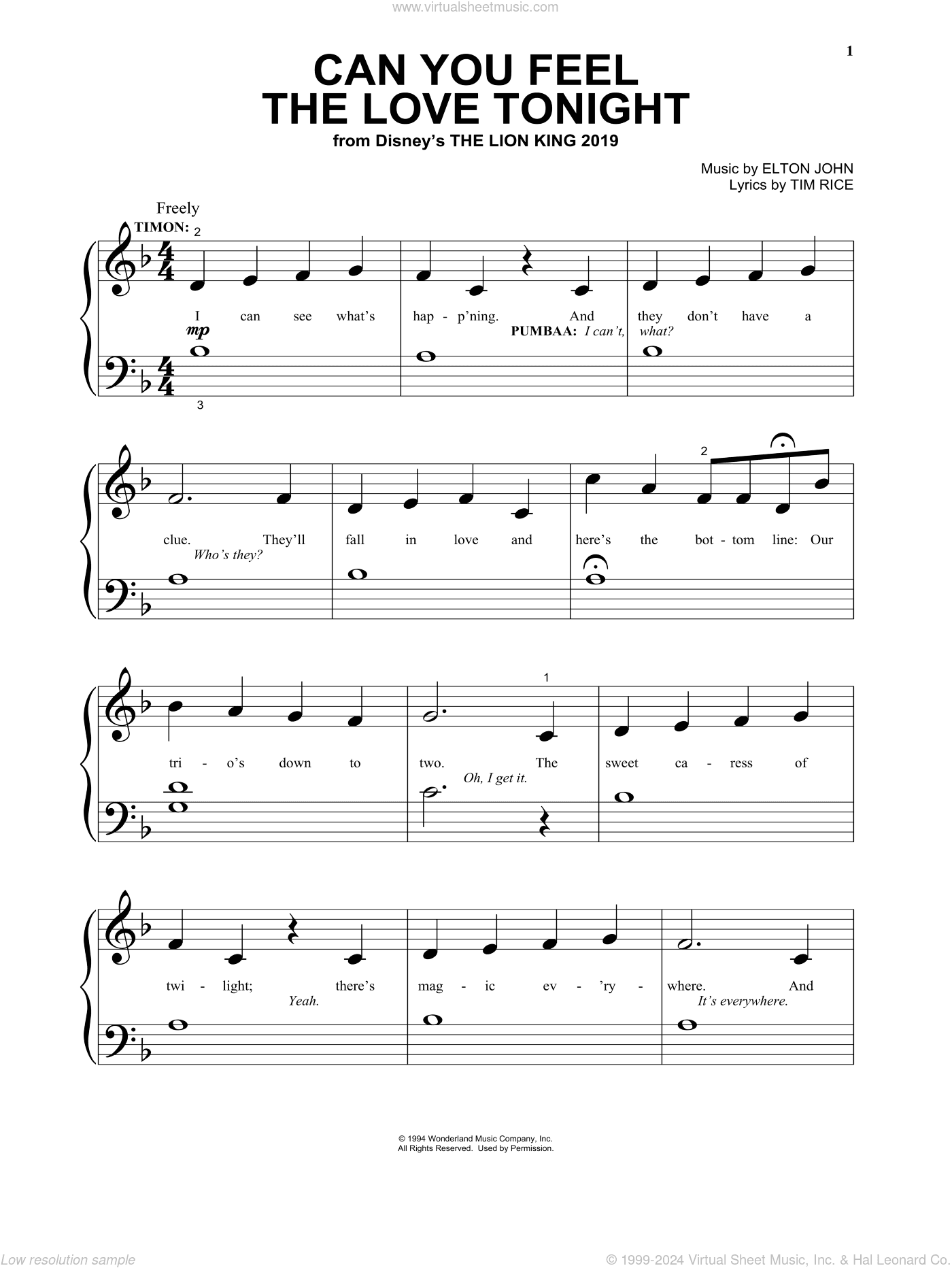 Can You Feel The Love Tonight (from The Lion King 2019)