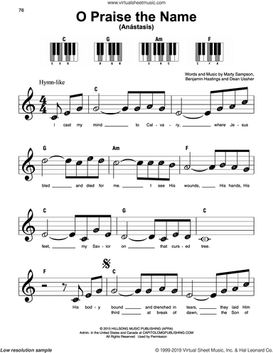 O Praise The Name (Anastasis), (beginner)