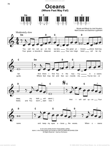 Oceans (Where Feet May Fail), (beginner)
