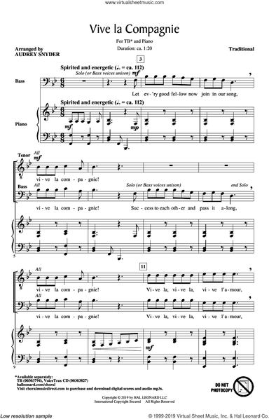 Vive La Compagnie (arr. Audrey Snyder)