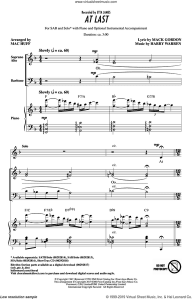 At Last (arr. Mac Huff)