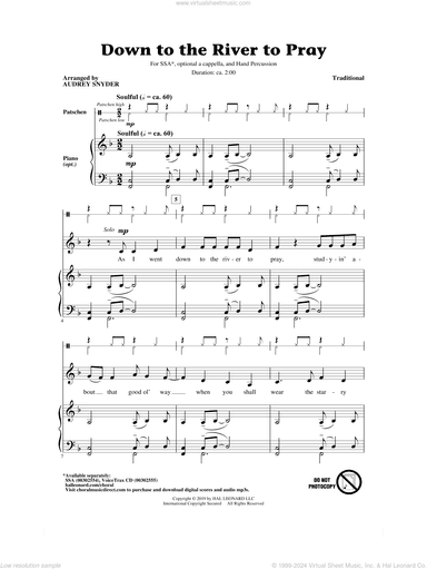 Down To The River To Pray (arr. Audrey Snyder)