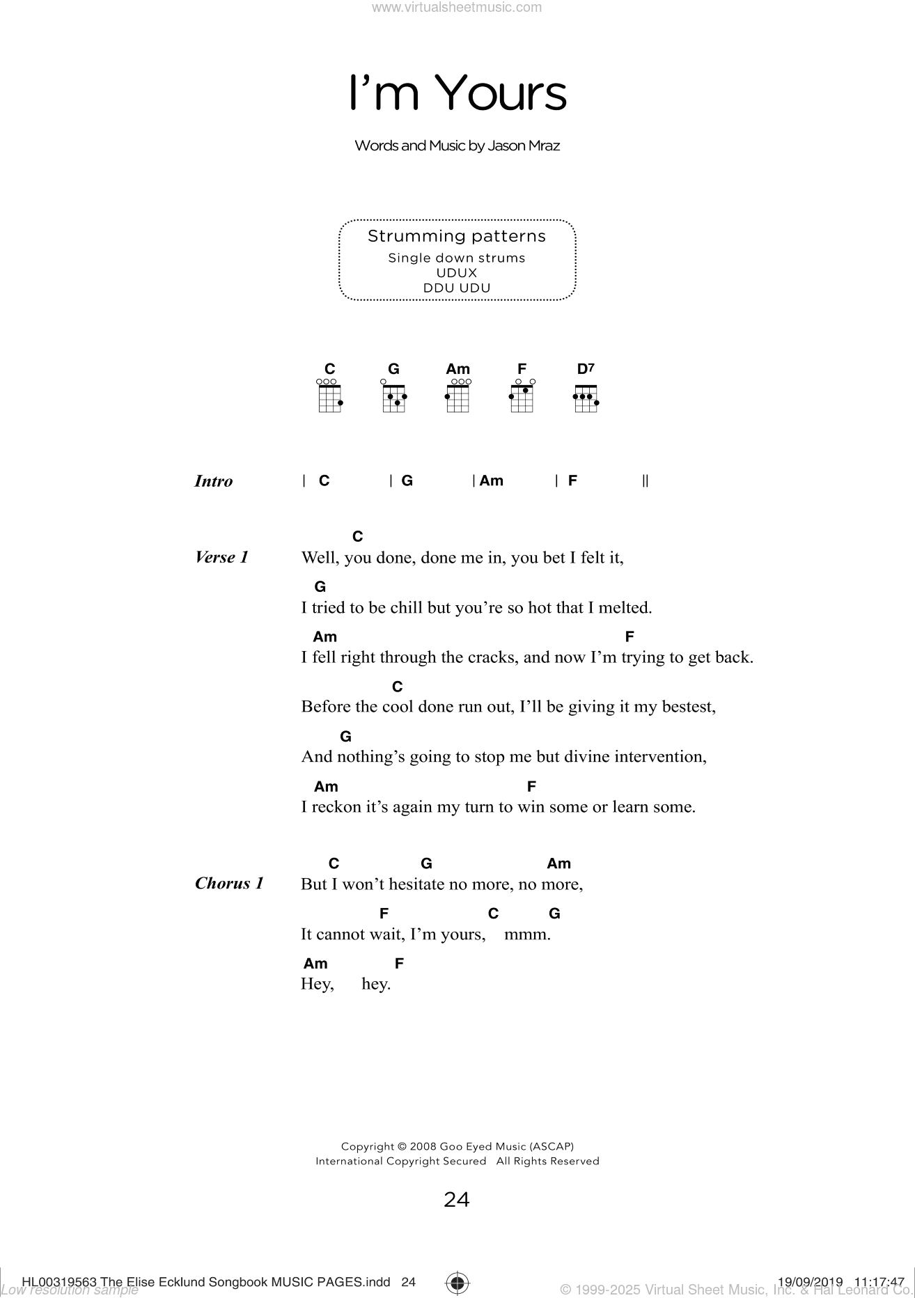 I'm Yours (arr. Elise Ecklund)