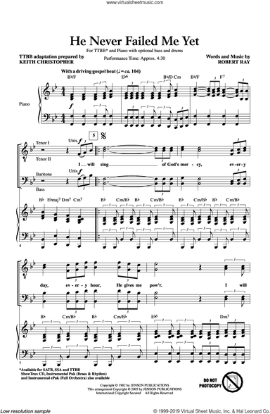 He Never Failed Me Yet (arr. Keith Christopher)