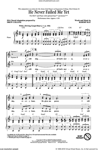 He Never Failed Me Yet (arr. Drew Collins)