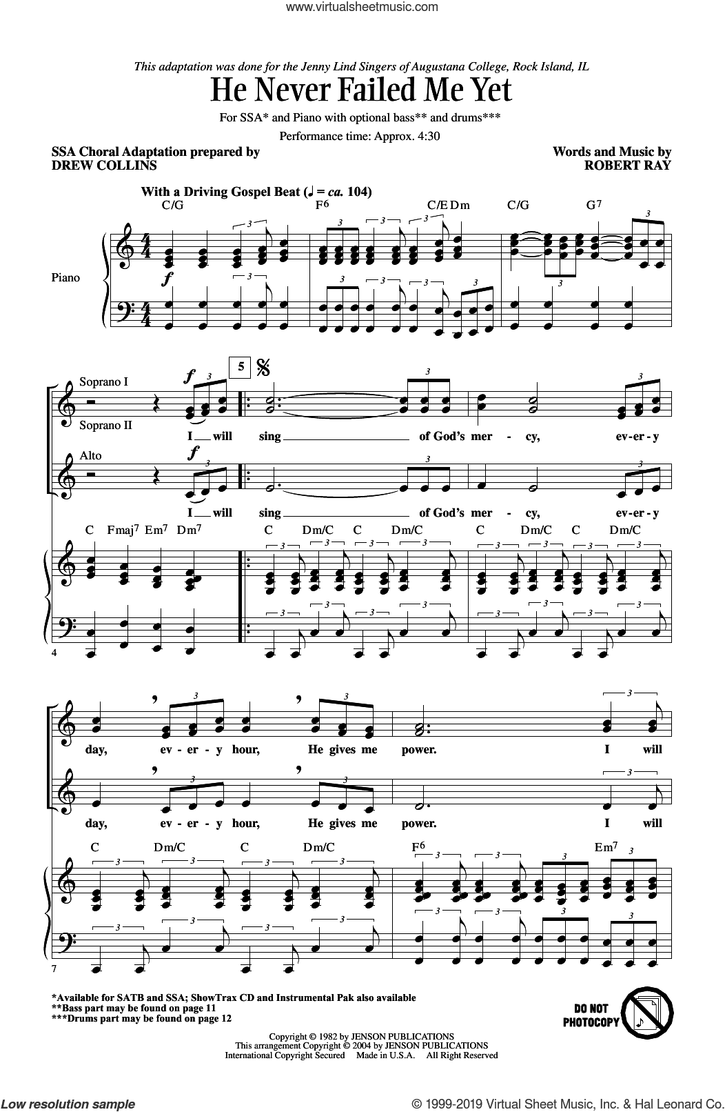 He Never Failed Me Yet (arr. Drew Collins)