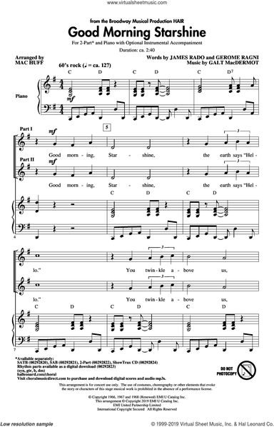 Good Morning Starshine (from Hair) (arr. Mac Huff)