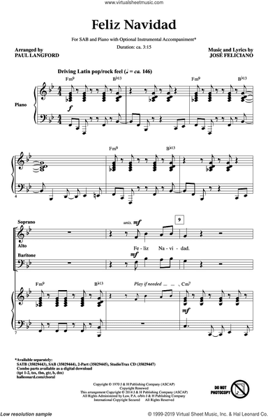 Feliz Navidad (arr. Paul Langford)