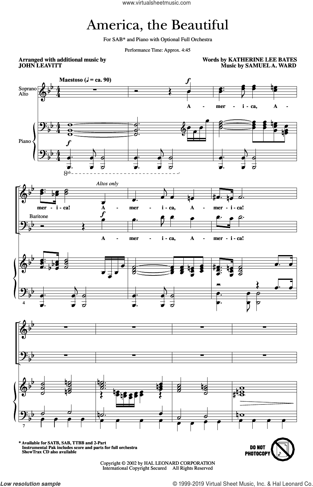 America, The Beautiful (arr. John Leavitt)