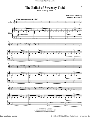The Ballad Of Sweeney Todd (from Sweeney Todd)