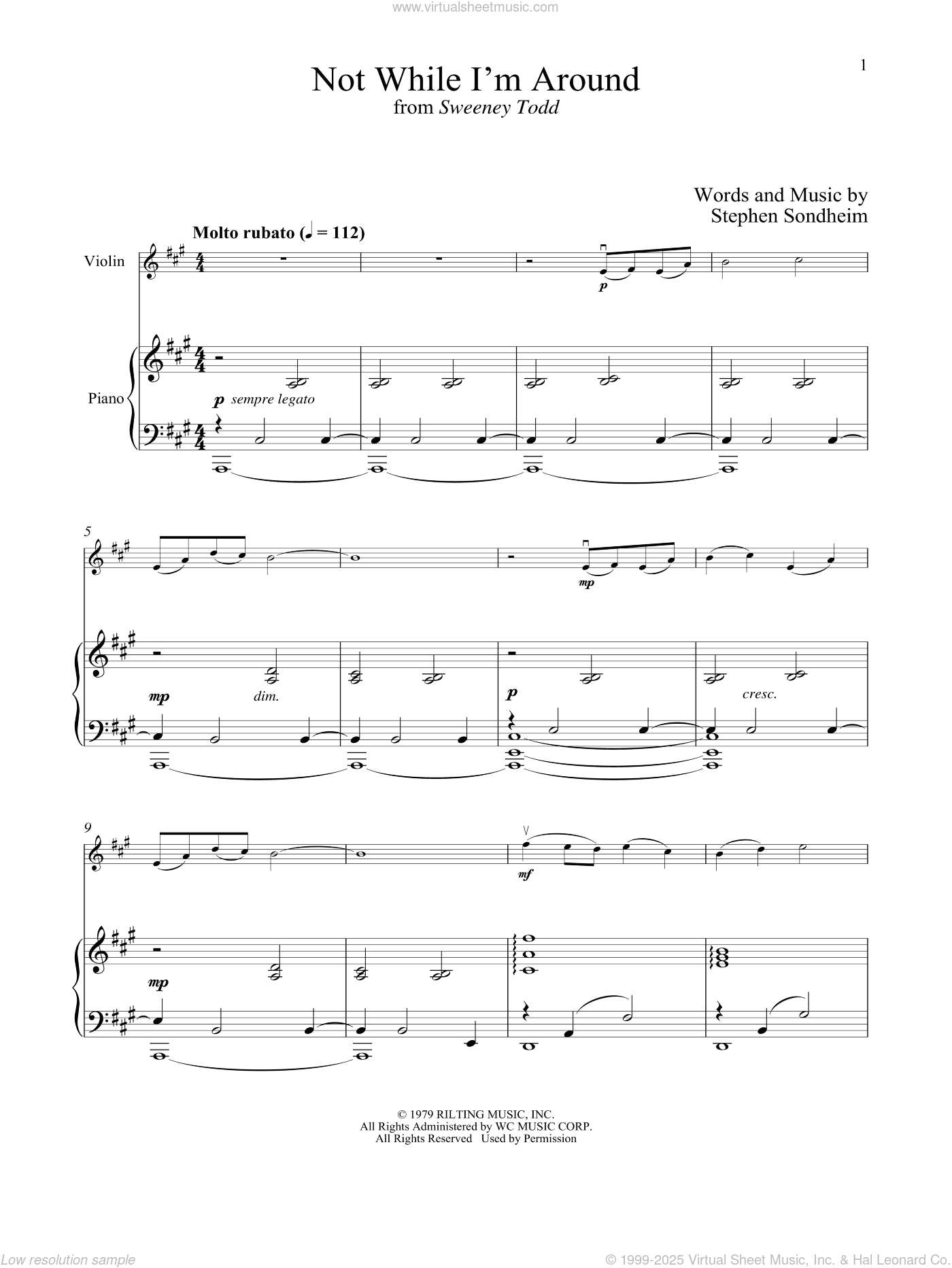 Not While I'm Around (from Sweeney Todd)