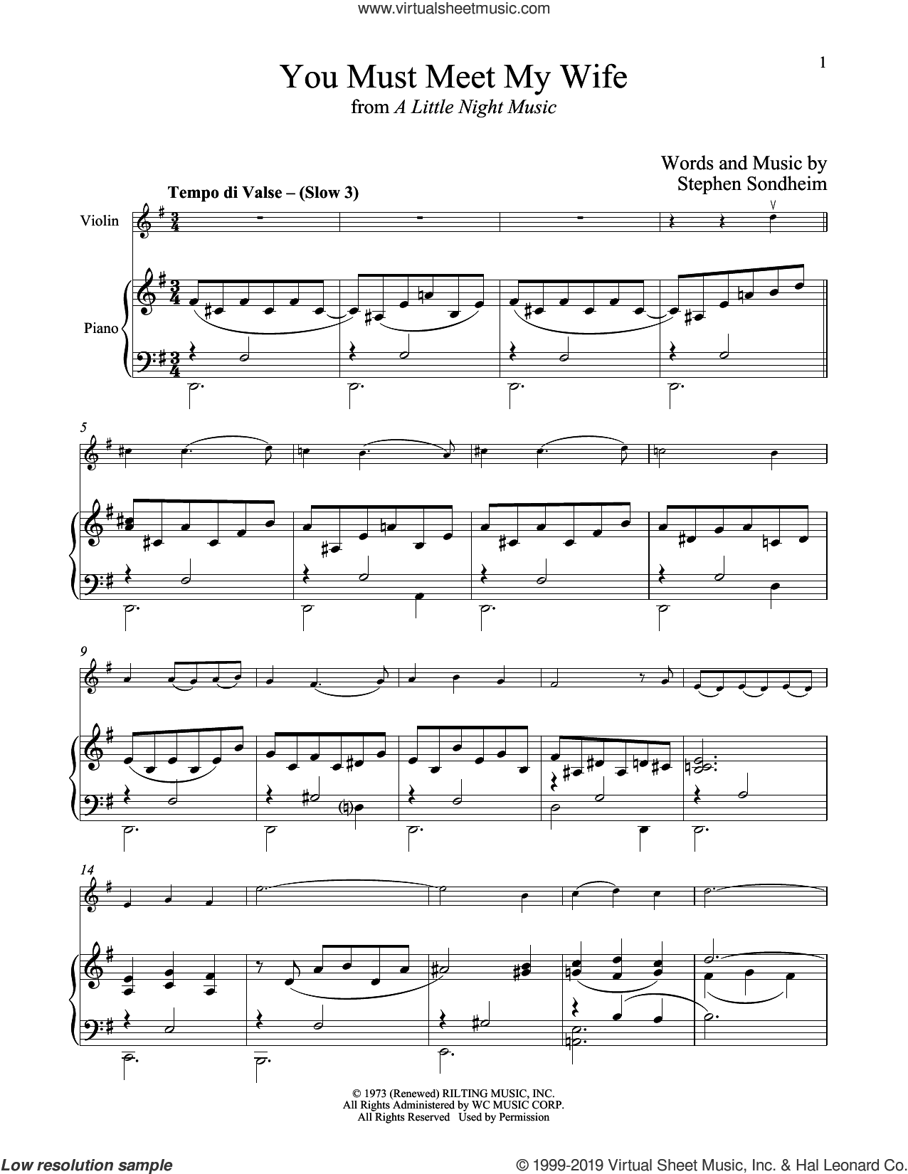 You Must Meet My Wife (from A Little Night Music)