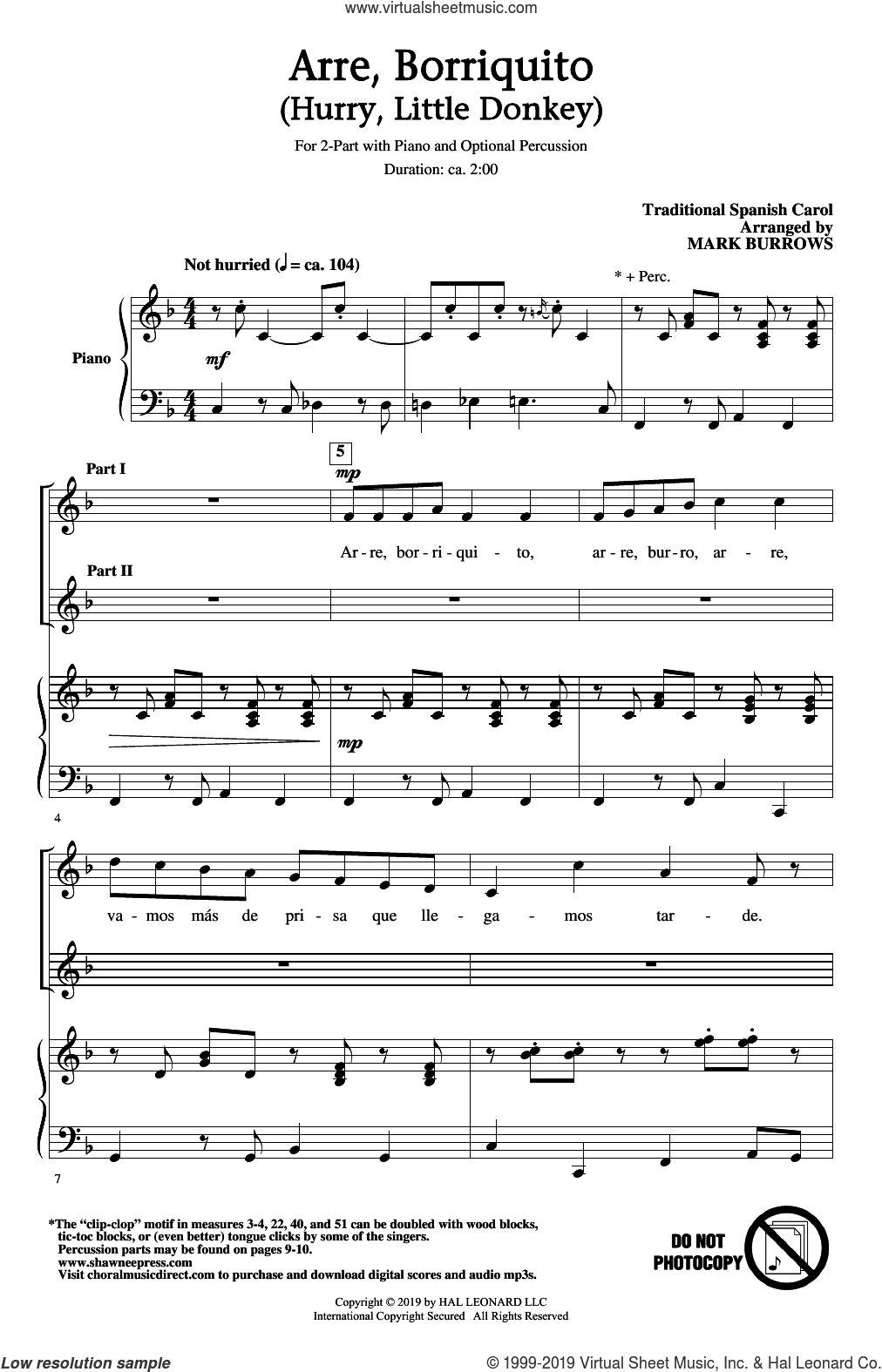 Arre Borriquito (Hurry, Little Donkey) (arr. Mark Burrows)