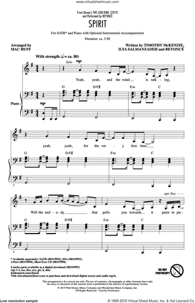 Spirit (from The Lion King 2019) (arr. Mac Huff)